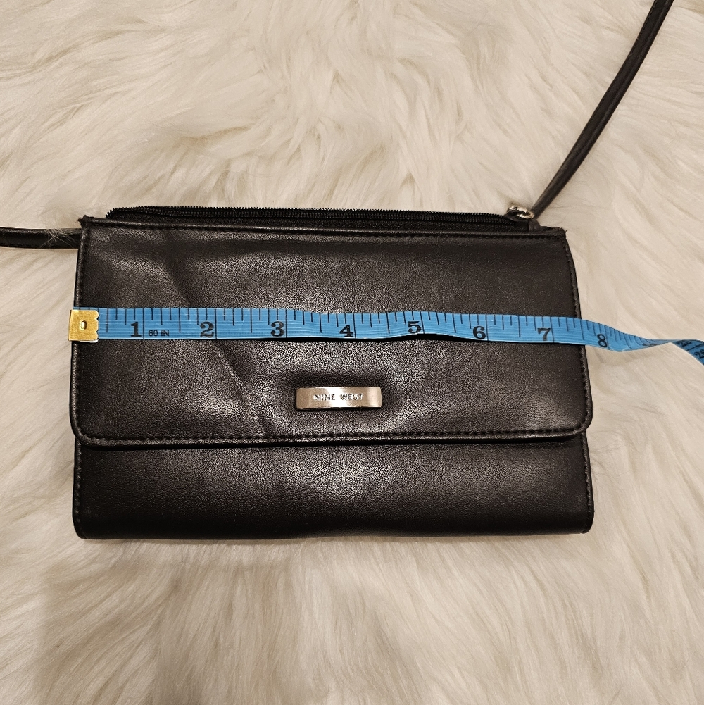 Vintage Black Leather Women's Wallet On Chain w/Cell Phone Holder - Picture 8 of 9